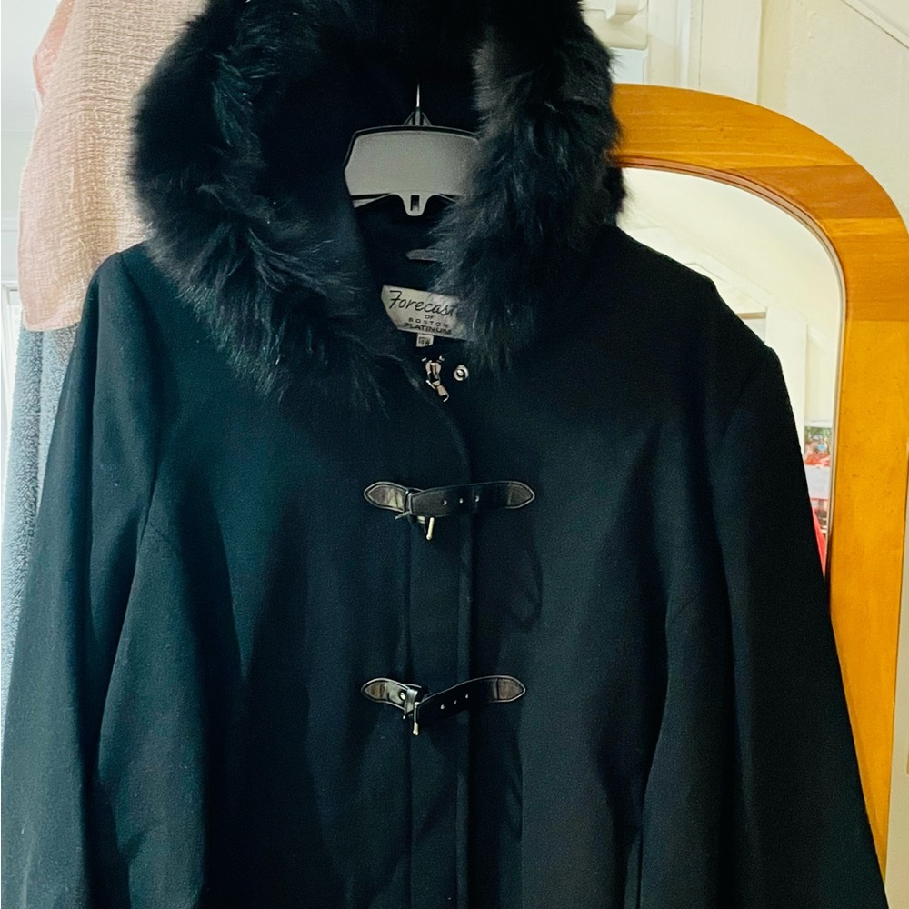 NWT Coat with fur around hood.